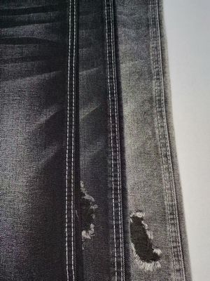 खरीदें 11.3oz सुपर-सॉफ्ट हेवी वेट कॉटन पॉलिएस्टर ब्लैक/ब्लैक डेनिम फ़ैब्रिक जींस के लिए online manufacture