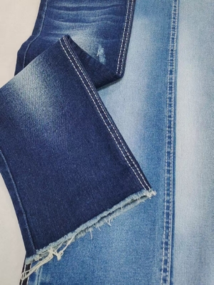 खरीदें जींस के लिए सिकुड़न प्रतिरोधी 3/1 राइट ट्विल डार्क इंडिगो हाई स्ट्रेच डेनिम फैब्रिक 10oz online manufacture