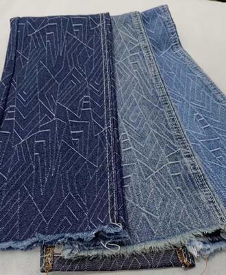 खरीदें Beautiful pattern Heavy weight Dark blue with full width 180cm /10x7 Denim fabric for jeans online manufacture