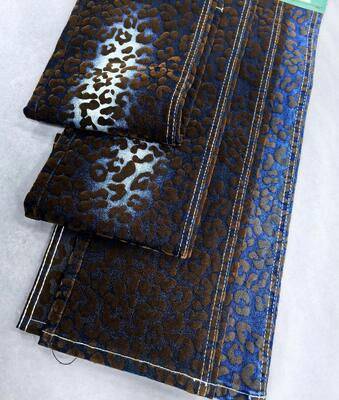 खरीदें Brown Leopard Print Twill Style Denim Fabric For Jacket Or Coat  10.5oz 70%Cotton online manufacture