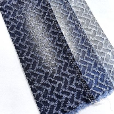 विंटेज डायमंड ग्रिड Crochet जैकार्ड डेनिम कपड़े डार्क ब्लू गैर लोचदार डेनिम 11.3oz अद्वितीय ड्रेसिंग के लिए