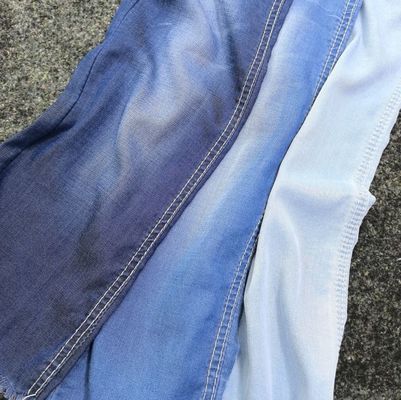 4.8 औंस हल्का वजन डेनिम कपड़े Lycell Spandex खिंचाव सादा गहरे नीले