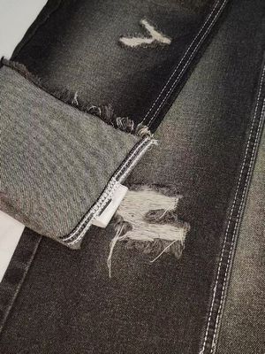 12.2OZ TWILL स्टाइल डेनिम कपड़े काली/सफेद 7*7 निर्माण के साथ पुरुष जीन्स के लिए